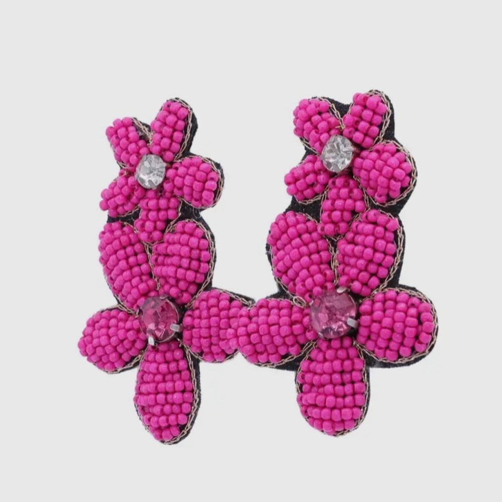 Beaded flower earrings